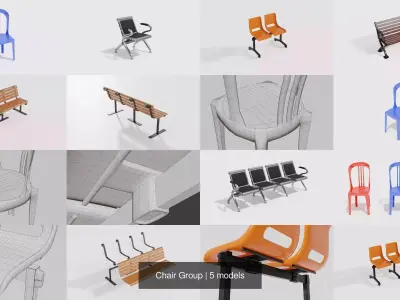 Chair Group 3D Model Pack