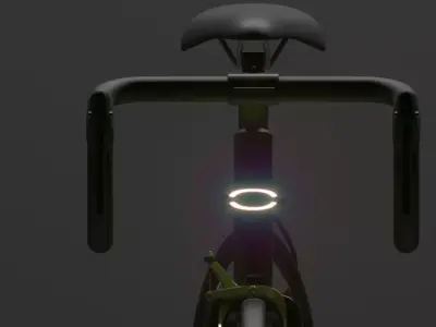 bicycle with light on handlebars 3D model