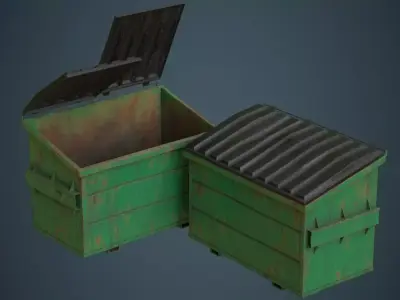 Dumpster 2C Low-poly 3D model
