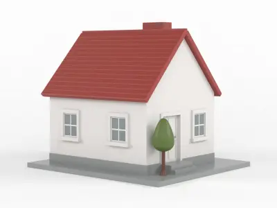 Cartoon House 3D model 11