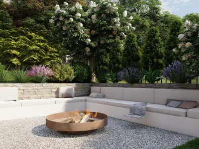 3D Exterior Scene 3D model design garden and landscape 3D  3D model purchase
