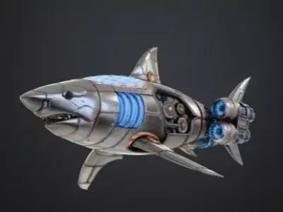 Cyber Shark - Futuristic Mecha Predator High-Detail 3D 3D print model