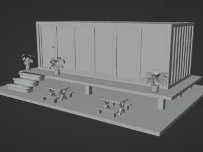 Isometric Container House Exterior  3D model