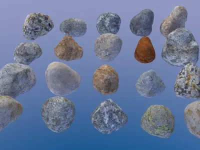 Rocks 20 low poly made for games  Low-poly 3D model
