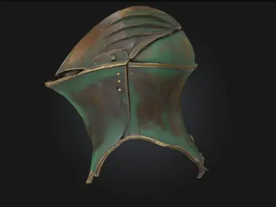 Bronze Knight Helm  Valor Cast in Metal 3D model