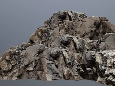 Mountain Low-poly 3D model 6