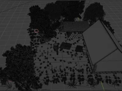 Yard in the village 3D model