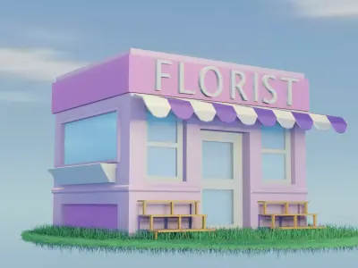 Tiny Florist  Low-poly 3D model