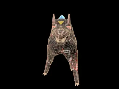 Robo Wolf Sci-Fi Low-poly 3D model