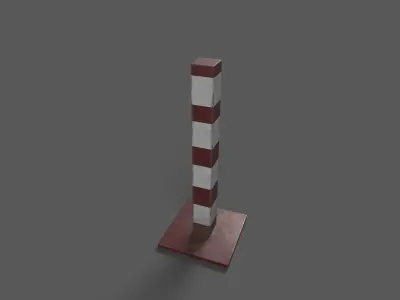 Barriers pole Low-poly 3D model