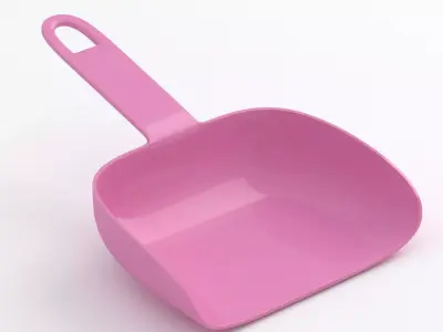 Pink plastic dustpan 3D model