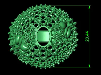 Women Ring 80 indian style round top oval diamond women ring 3D print model