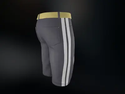 Jeans Short Low-poly 3D model