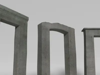 Ancient Gates Set Low-poly 3D model