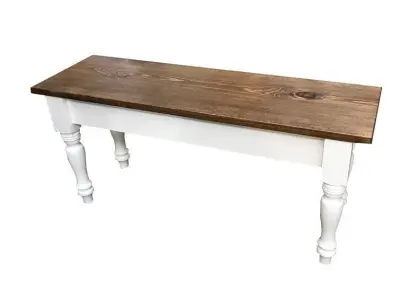 Gephart Farmhouse Wood Bench Long Chair 3D model