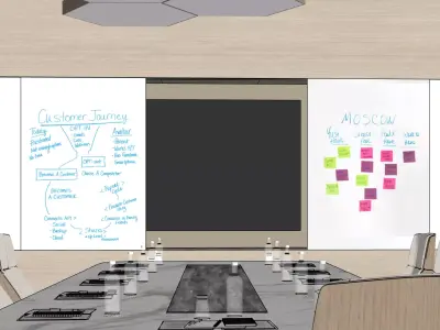 Modern Conference Room Interior Meeting Room 3D Model SKP OBJ D5 3D model