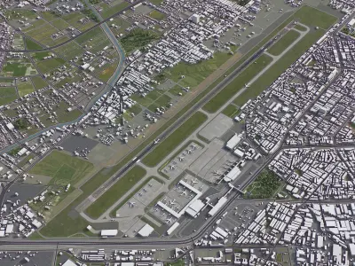 Kaohsiung - Airport - KHH Low-poly 3D model