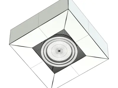 Black Rectangular Halogen Light 3D Model 3D model