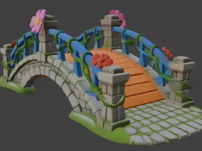 Park Bridge Forest Bridge Village Bridge Garden Bridge 3D model