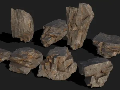 Mountain Rocks - 3D Models PBR Pack 04 Low-poly 3D model