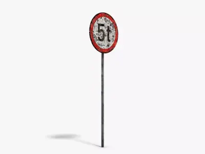 Damaged Max Weight Sign Low-poly 3D model