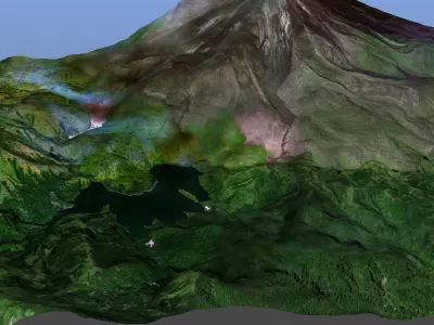 Tropical Volcano Terrain 3D model