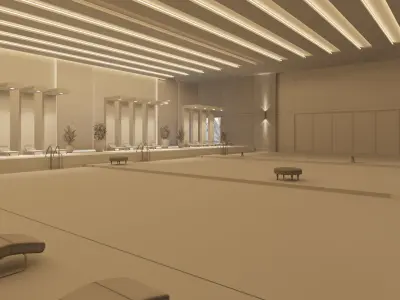 swimming pool public 3d model 3D model