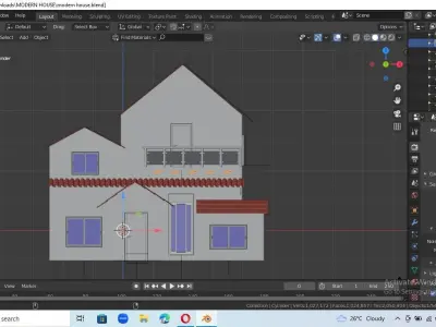 low poly modern house Low-poly 3D model purchase