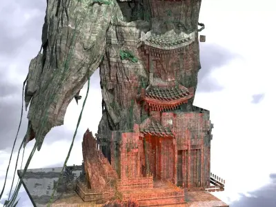 Tengu green Island dojo 3D model