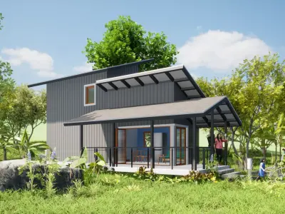 001Small house 2floors 50m2 Free 3D model