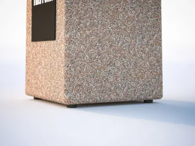 Brown trash bin 3D model