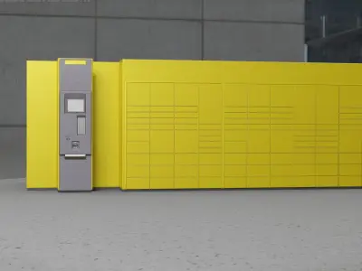 Packstation Object -7- Huge Packstation with Touchpad Interface Low-poly 3D model