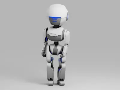 Droid  rigged - animated character 3D model