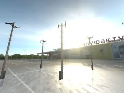 Wooden Electricity Pole with Ladder - Object 029 Low-poly 3D model