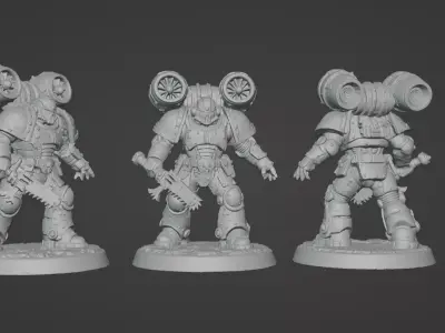 Jetpack Legion Trooper with Chainsaw Sci-Fi Infantry 3D print model