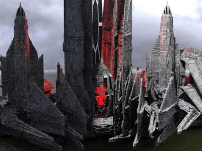 Ocean Base interceptor Kitbash Full 3D model