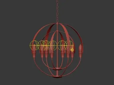 Double Cirque Chandelier 3D model