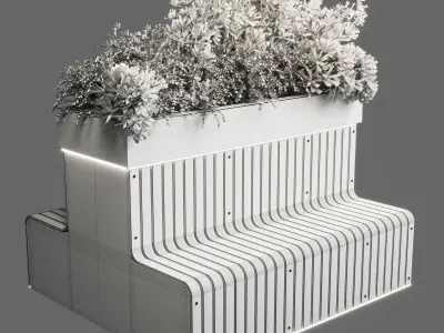 plant interior exterior bench 03 Low-poly 3D model