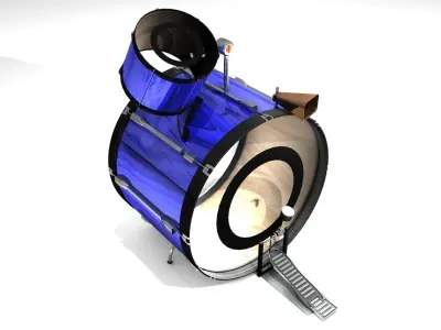Drum Set tube with telescope 3D model