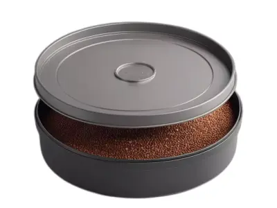 Modern Metal Storage Container with Grains Low-poly 3D model