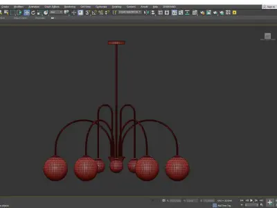 Modern Simplicity Round Chandelier Milk Glass Hanging  Low-poly 3D model