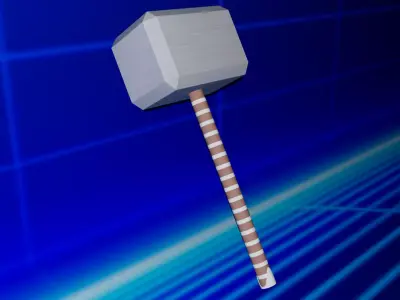 Thor Hammer 3D Model Low-poly 3D model