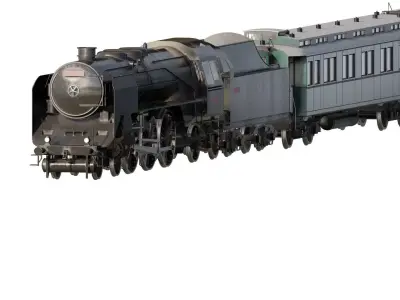 Vintage steam train 3D model