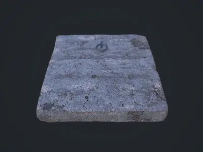 Stone Trapdoor Low-poly 3D model