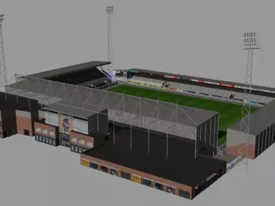 Cambuurstadion FC Cambuur Low-poly 3D model