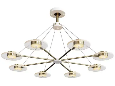 NADIN modern chandelier in brass and glass Low-poly 3D model