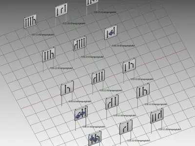 Verkehrszeichen-Einengungstafel directional signs on table Low-poly 3D model