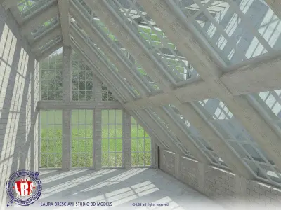 Greenhouse with windows and doors 3D model