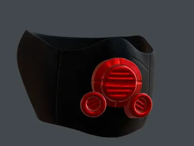 Gas mask helmet 3d model scifi Low-poly  Low-poly 3D model