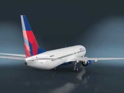  Delta Airlines Boeing 737-900 with Interior and Doors Rigged 